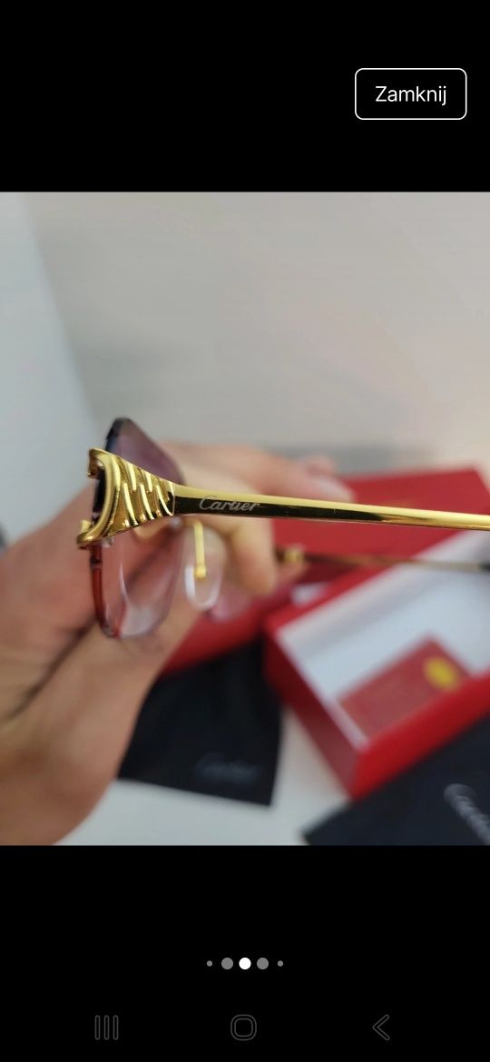 Okulary Cartier oryginalne z etui I wszystkimi akcesoriami