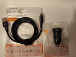 Ładowarka samochodowa 30W Toocki z kablem USB A-Typ C 66W(6A) 1m