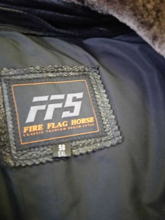 Шкіряна зимова куртка чоловіча,  р. 5XL/58