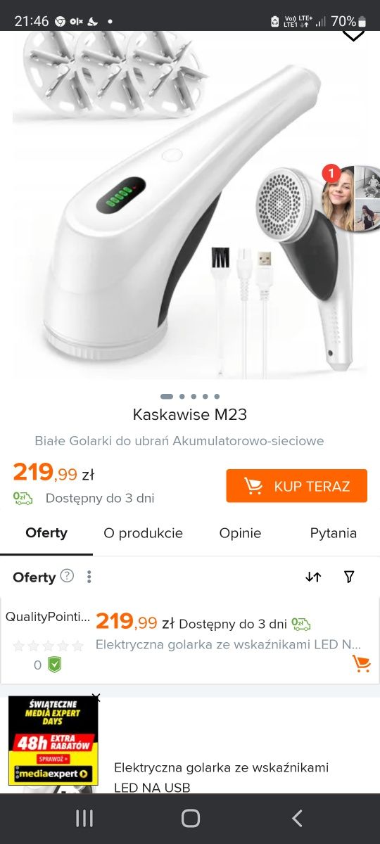 Nowa golarka do ubrań.