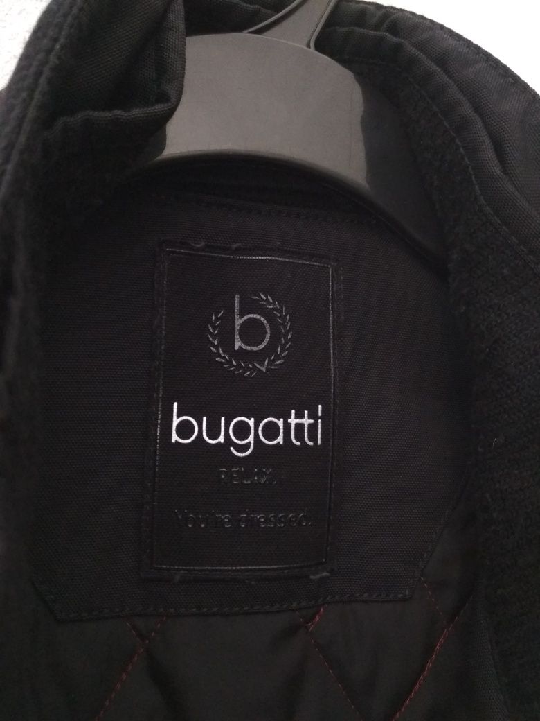 Bugatti czarna wełniana kurtka przejściowe 54
