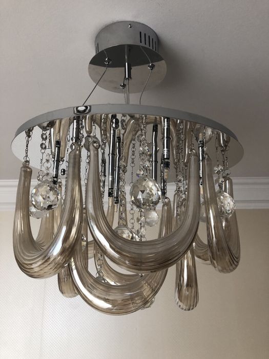 Lampa wisząca sufitowa - kryształy z żarówkami ledowymi