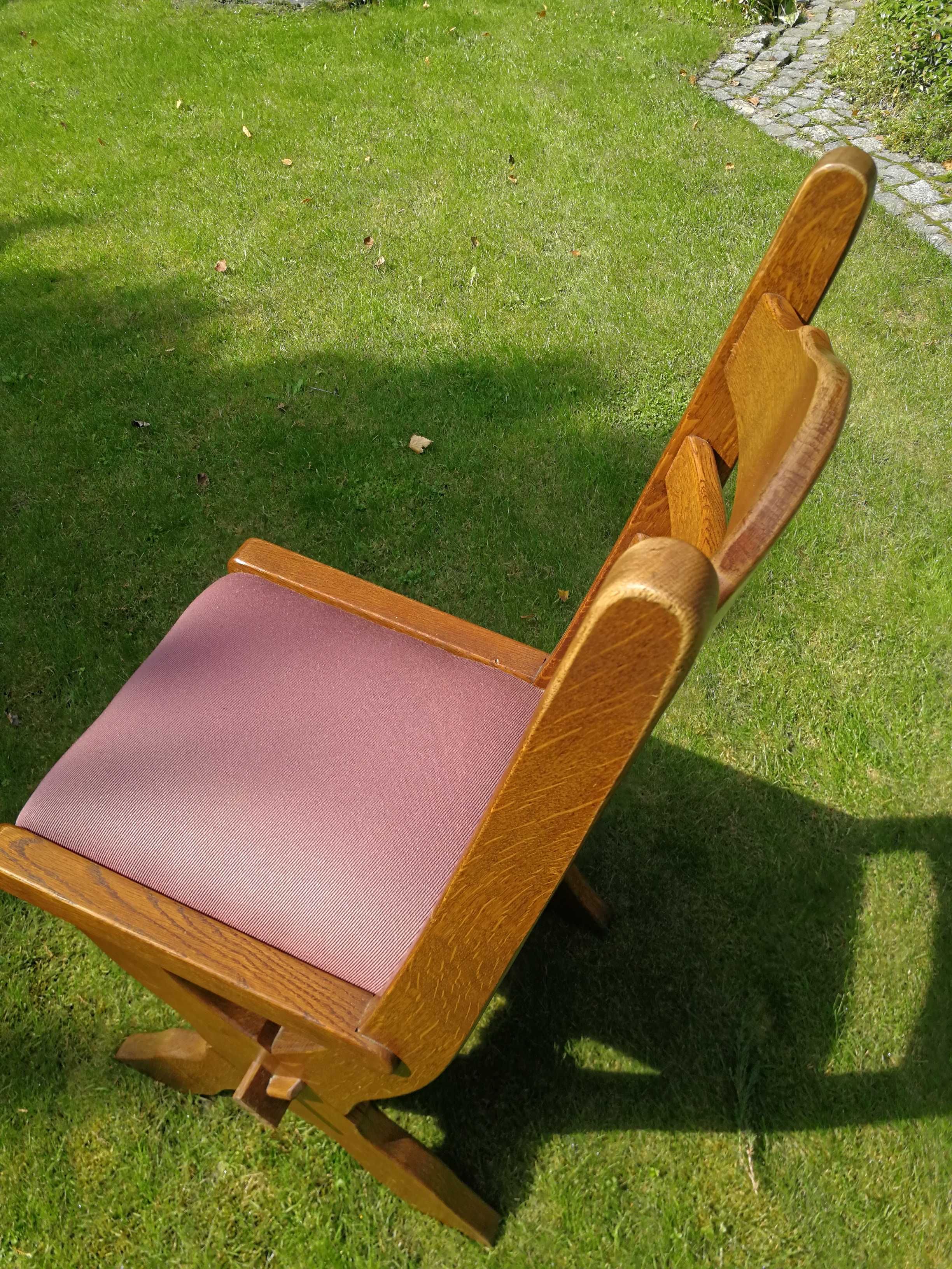 Krzesła dębowe rustykalne lite drewno dębowe solidne