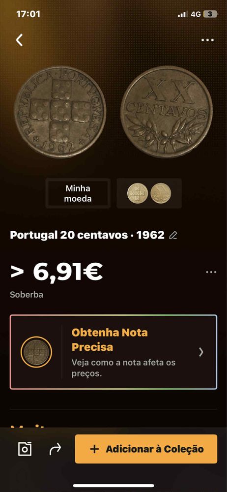 Moeda 20 centavos portuguesa