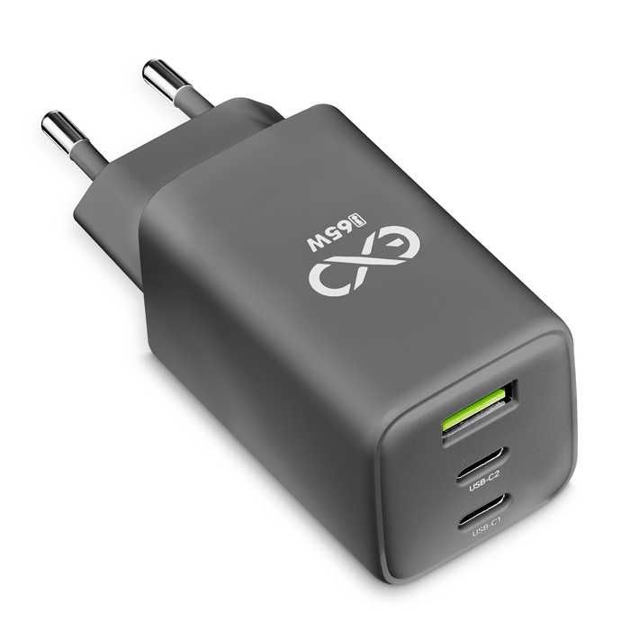 Uniwersalna ładowarka sieciowa eXc CUBE 1x USBA QC+2x USBC PD 65W