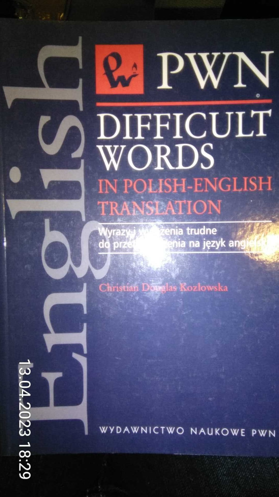 Difficult Words in Polish English translation PWN