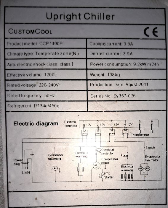 Холодильник2хКамернийпрофесійний Ресторан,Кафе,США"CustomCool"CCR 1400