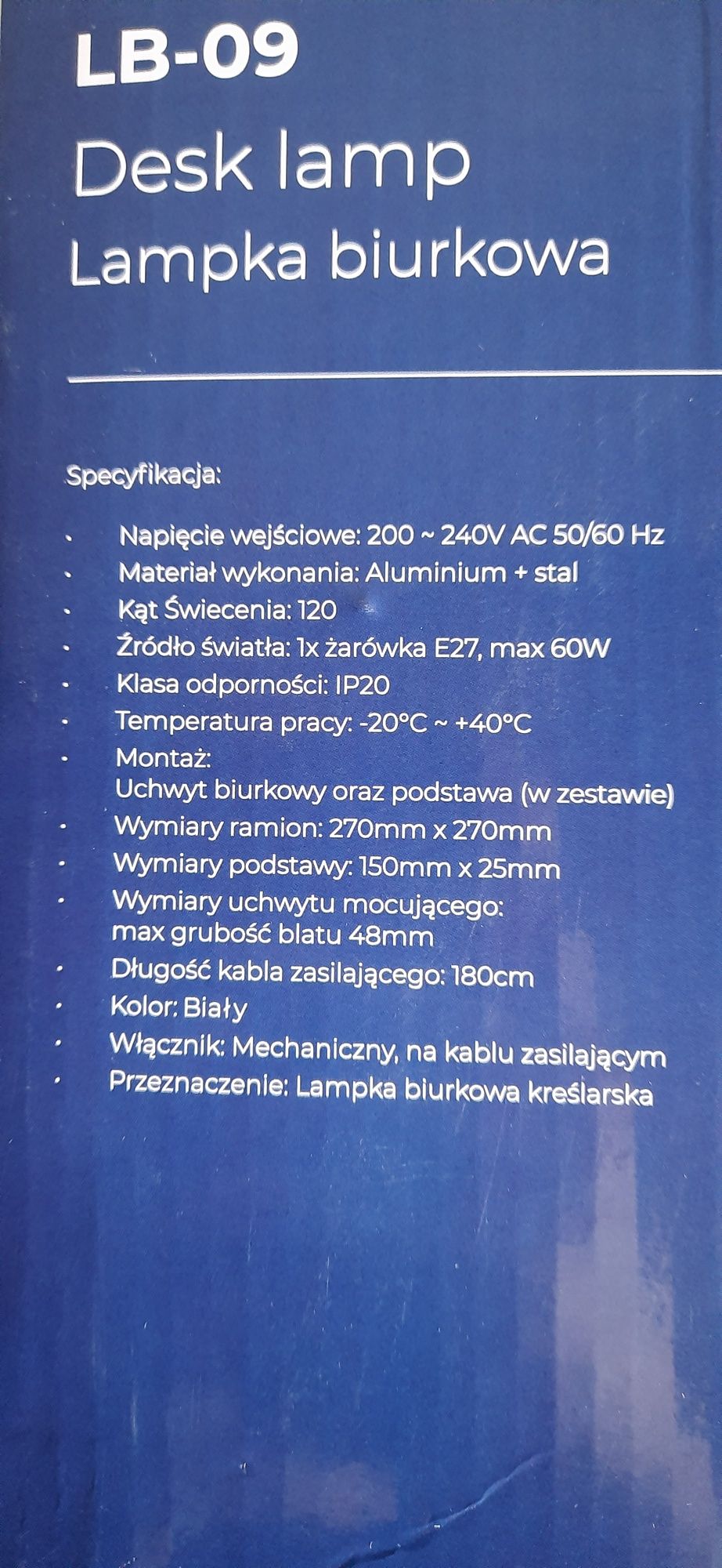 Lampka biurowa BLOW E27