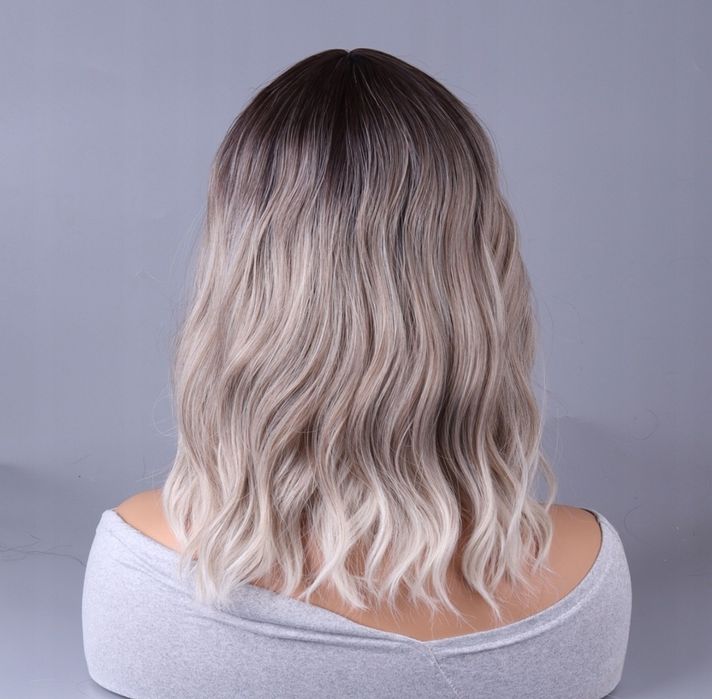 Peruka damska blond ombre z grzywką!