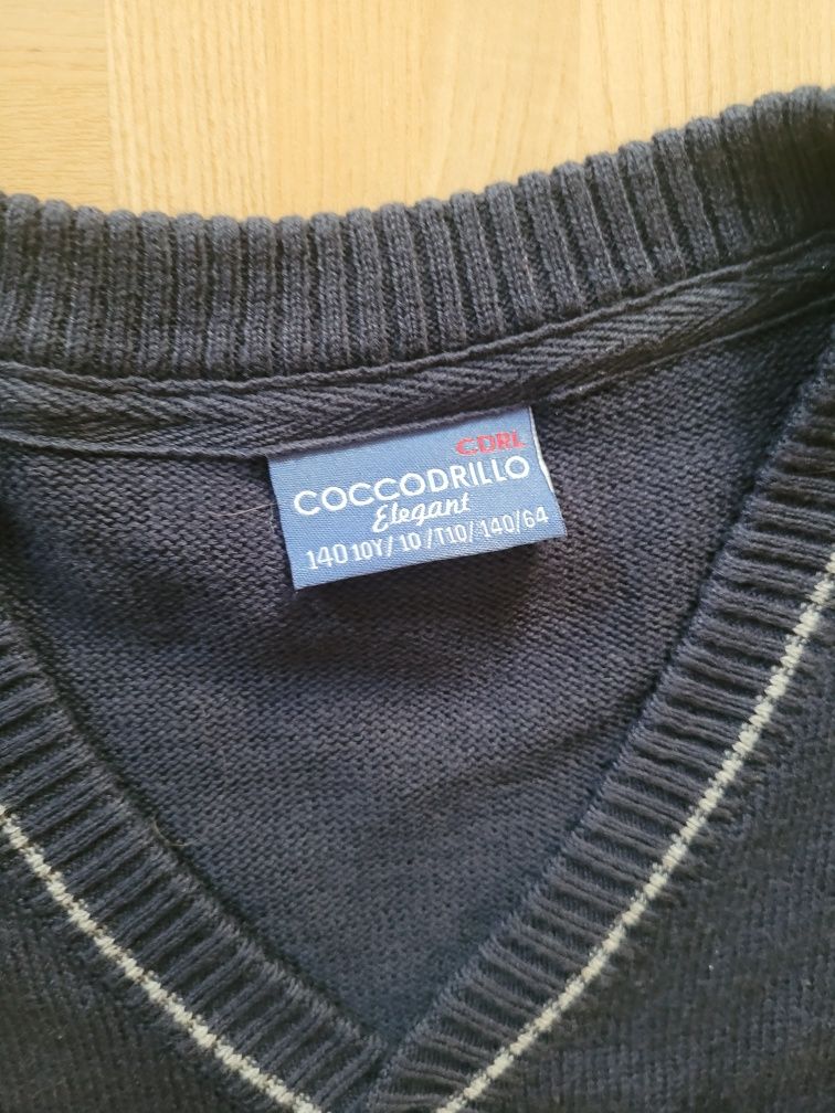 Granatowy rozpinany sweter cocodrillo 140