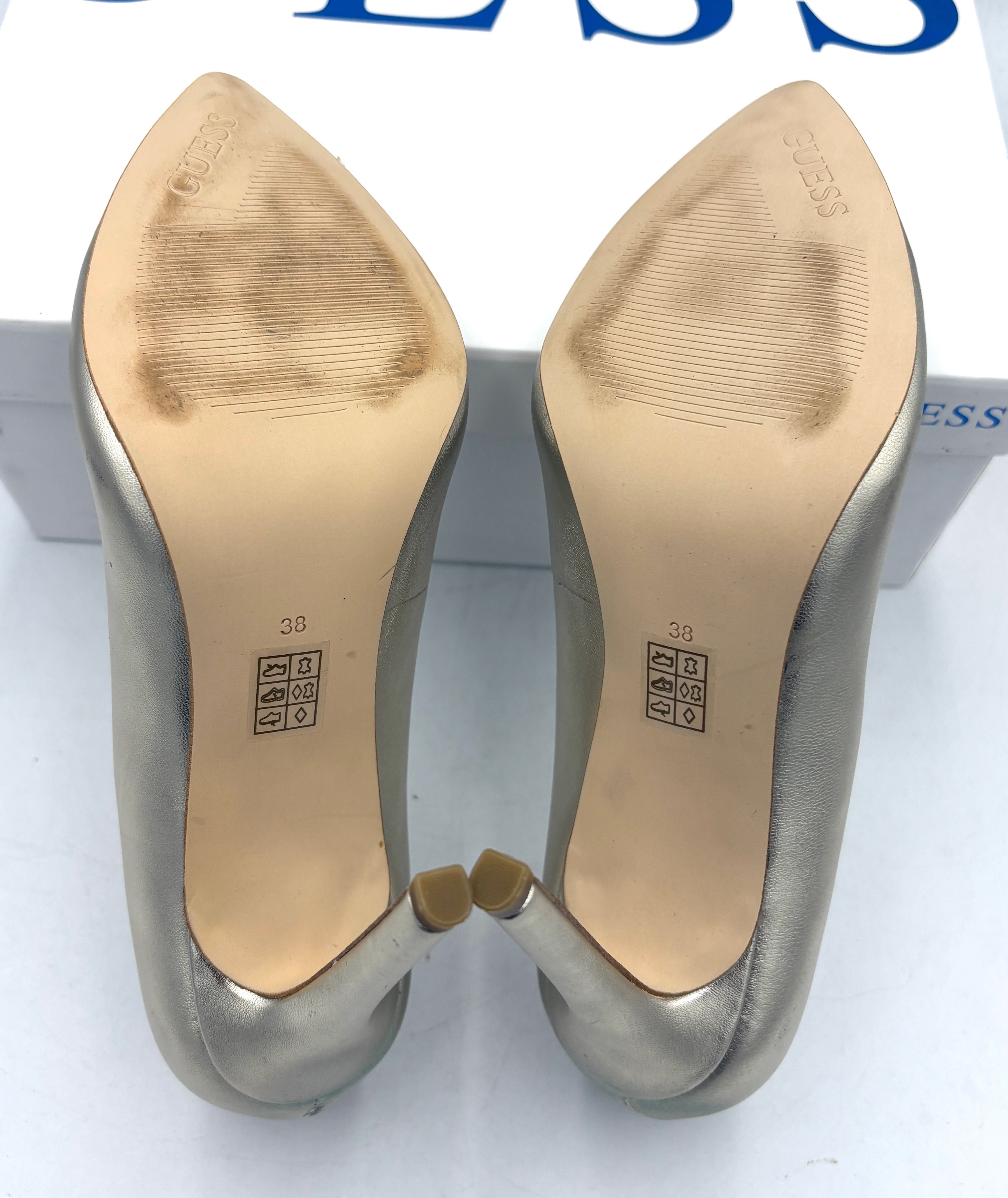 ‼️Nowe oryginalne szpilki GUESS Crew złote 38 AZ 181 buty damskie 10cm