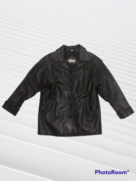 Kurtka skórzana gruba obszerna vintage