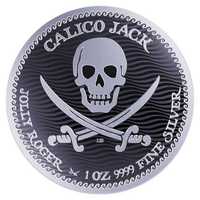 Монета (серебро 999,9). Веселый Роджер - Calico Jack. 1oz Silver 2022г