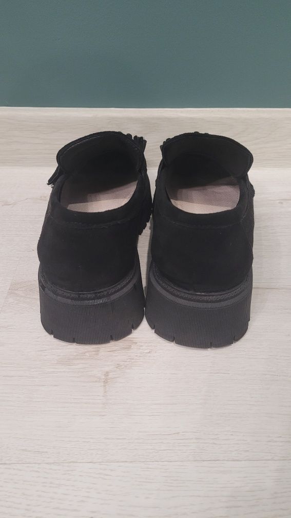 Loafersy mokasyny na platformie