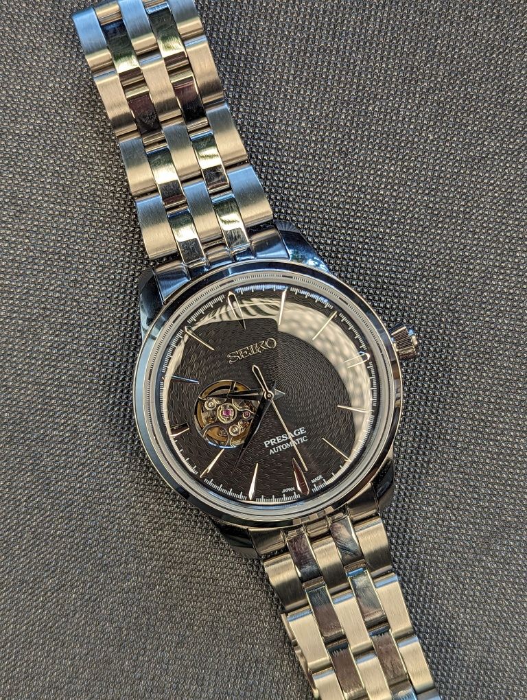 Seiko coctail czarny mod open heart