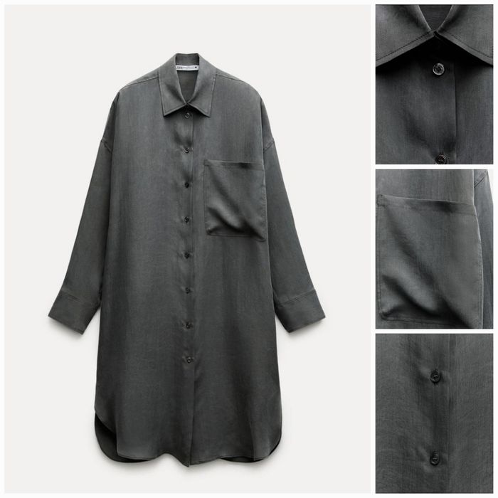 Шикарна струмуюча подовжена блуза-сукня Zara zw collection. New