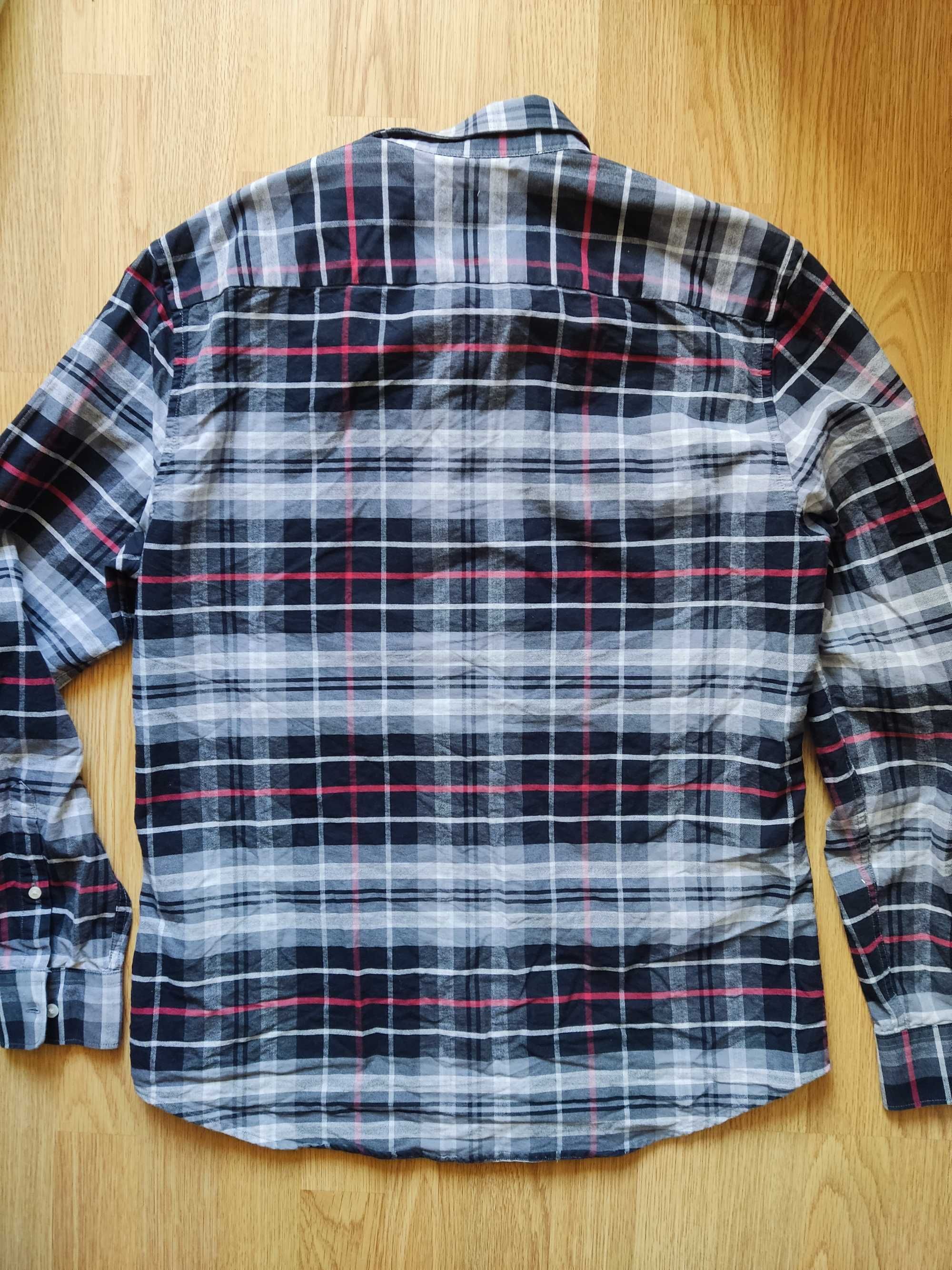 Рубашка в клетку H&M, размер М, Оксфорд, качество