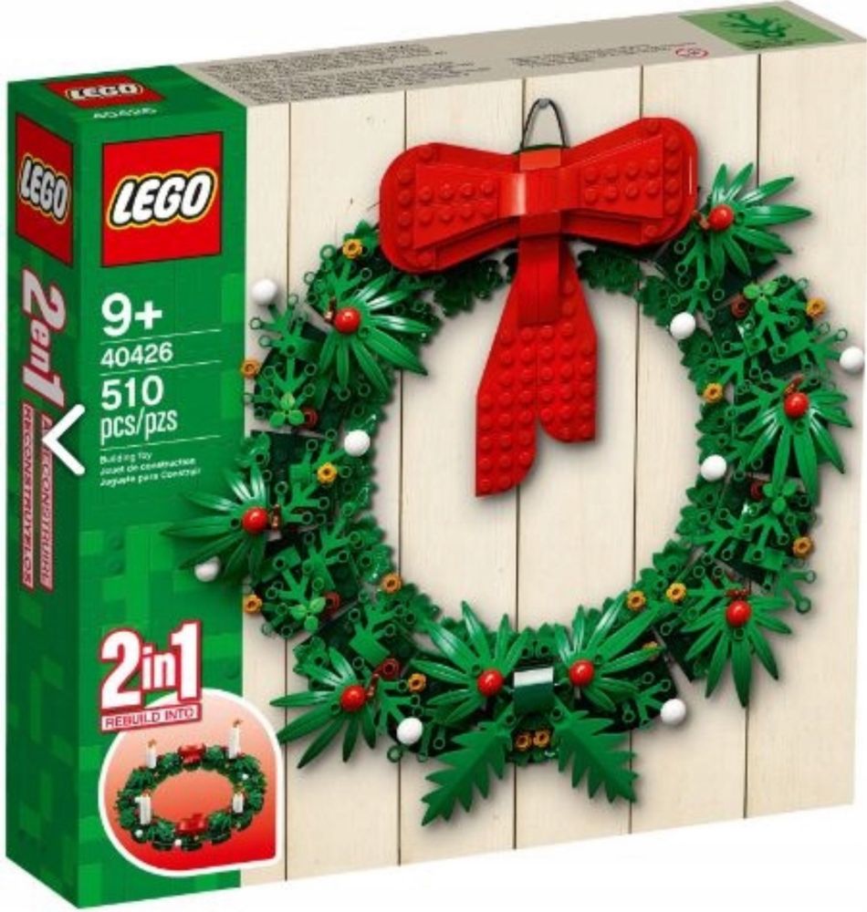 Klocki Lego Bożonarodzeniowy wieniec 2w1 40426