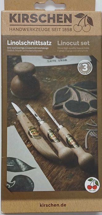 Zestaw do drzeworytu i linorytu firmy KIRSCHEN - 2 dłuta + 1 nóż*nowa