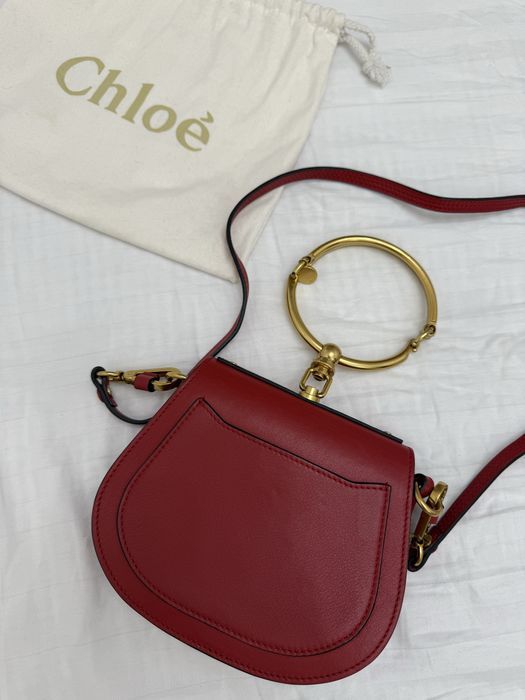 Женская красная сумка через плечо Chloe