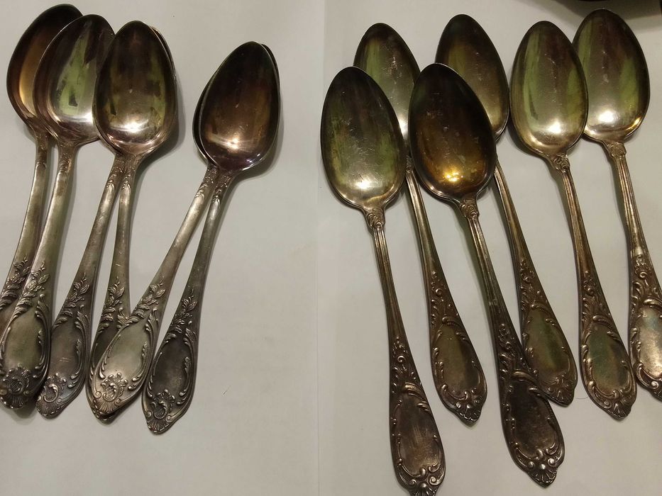 Советские мельхиоровые чайные ложечки МНЦ СССР посеребрение