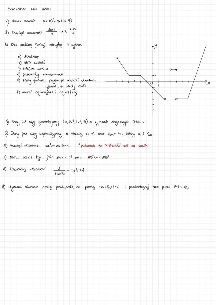 Korepetycje Matematyka - podstawa + rozszerzenie