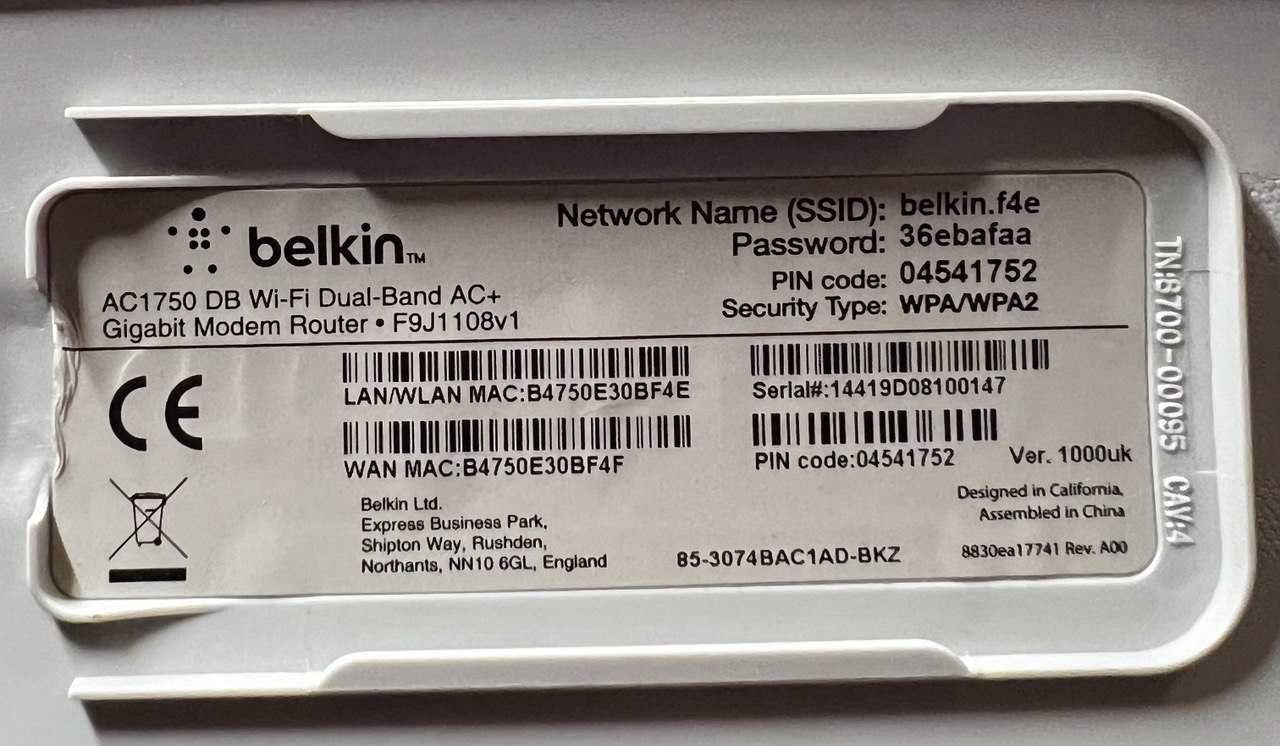 Роутер Belkin AC1750 DB