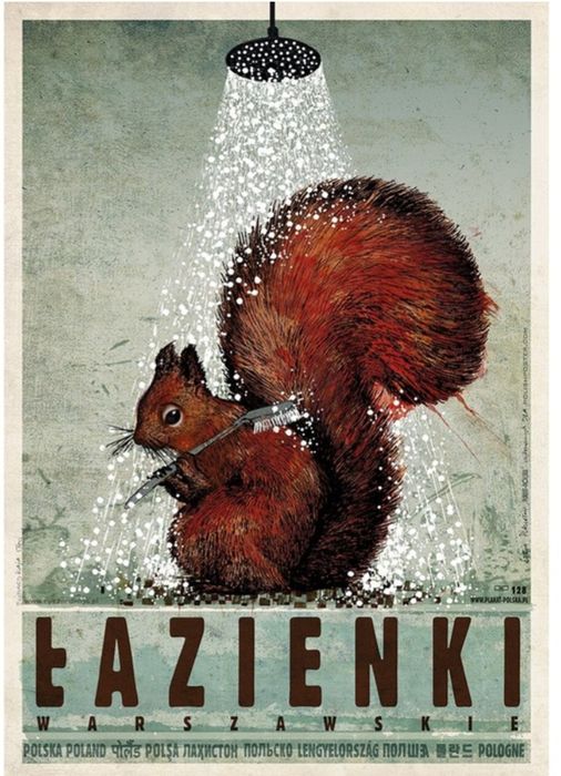 Plakat "Łazienki" Ryszard Kaja, seria "Polska". 70x100 cm