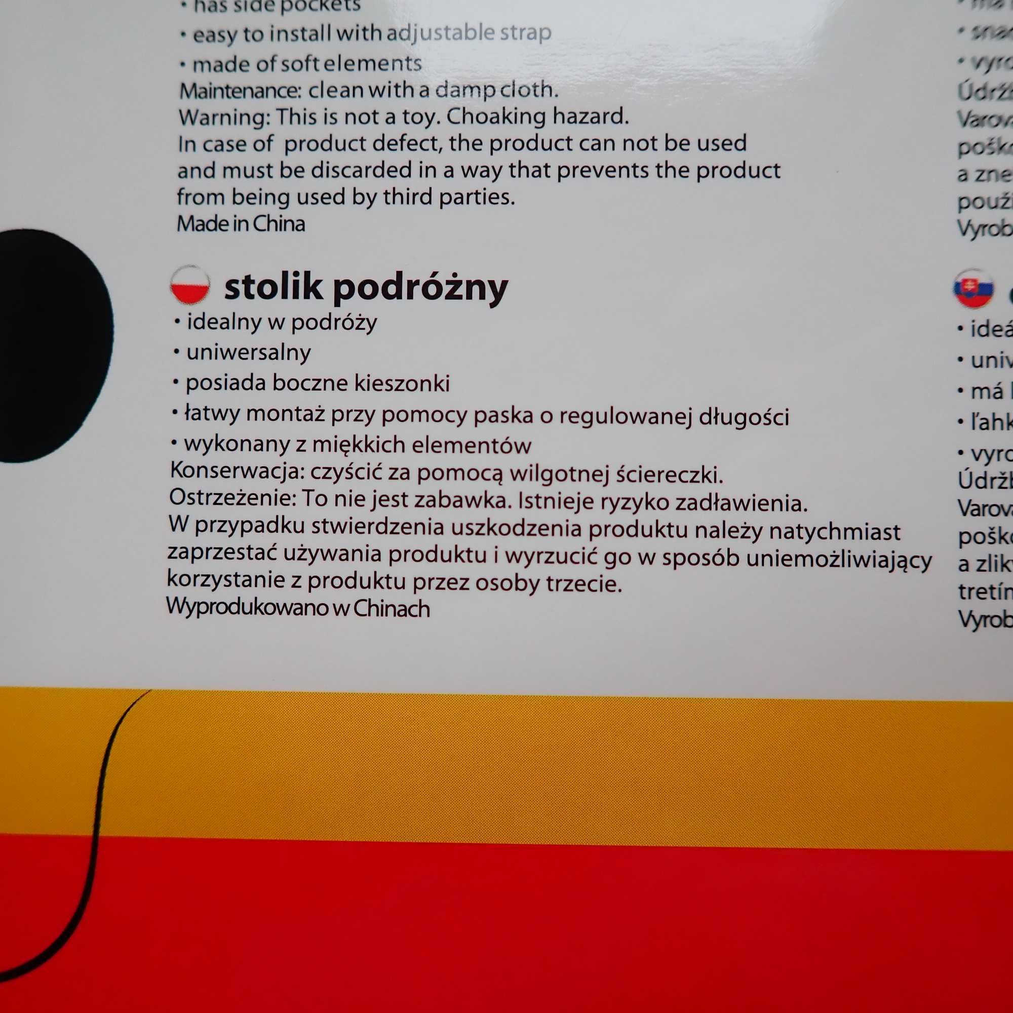 Stolik podróżny samochodowy organizer + poduszka Myszka Minnie