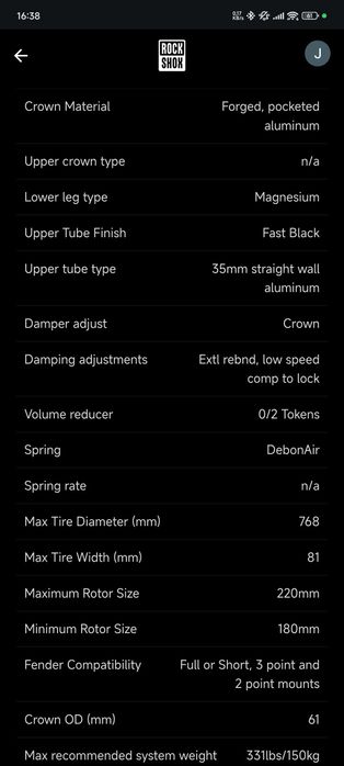 Rock Shox 35 Gold 160mm boost 220mm rura E-bike