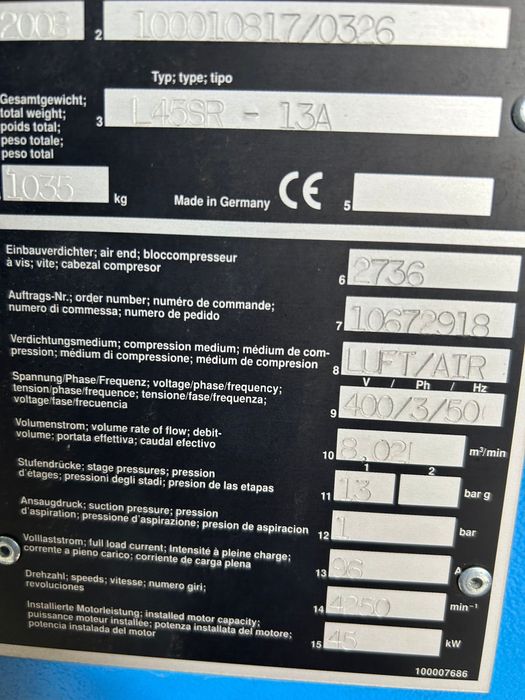 Kompresor przemyslowy, jak nowy