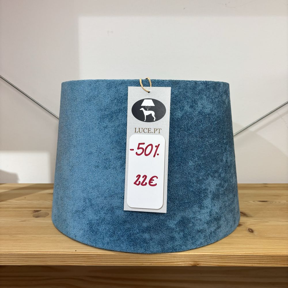 Abajur Retangular 40 x 25 x 20 Veludo Azul