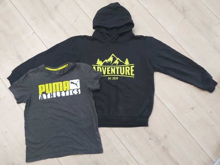 Bluza z kapturem i T-shirt puma roz 146
