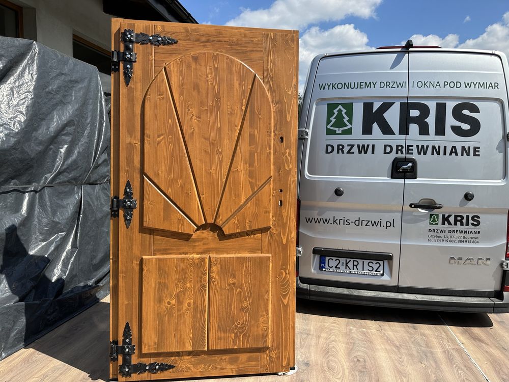 Drzwi zewnętrzne drewniane lite Góralskie Na Każdy wymiar