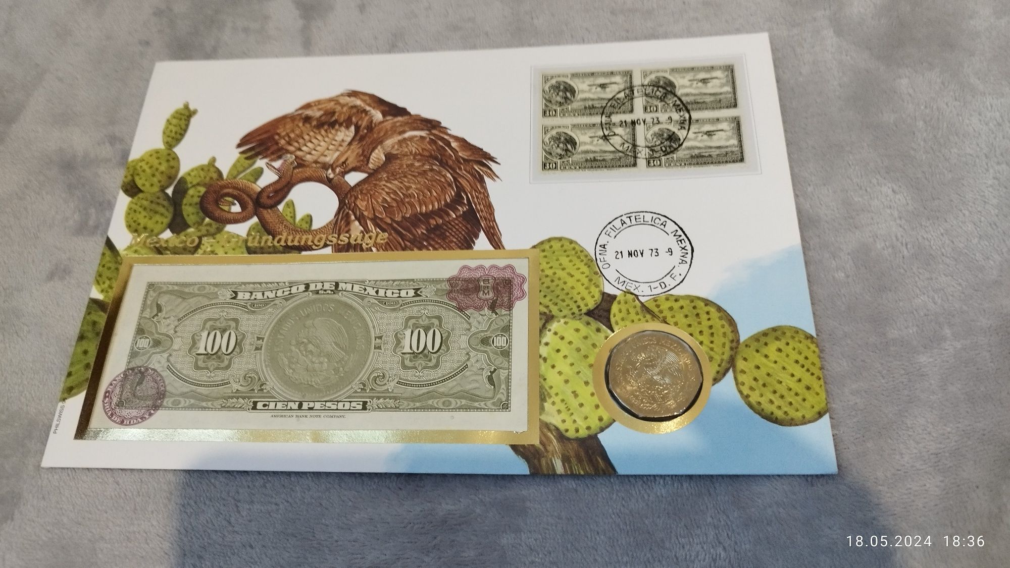 Kolekcja monet banknotów kopert Meksyk reszta świata