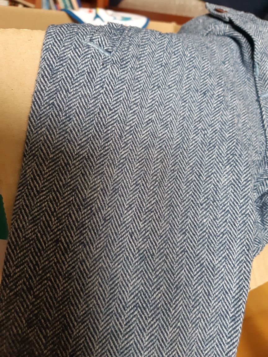 dwie pary spodni H&M ciepłe jodełkowe i granatowe, r. 86 92