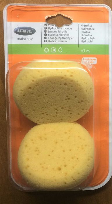 Conjunto de 2 esponjas hidrófilas para bebé