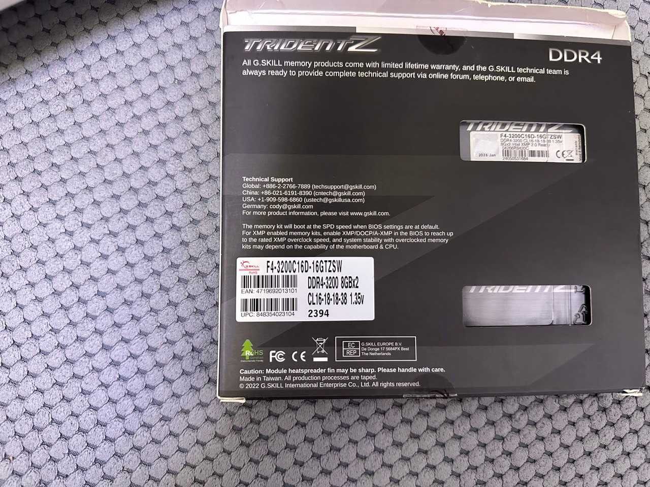 Оперативна память G.Skill DDR4 16GB (2x8GB) 3200Mhz Trident Z