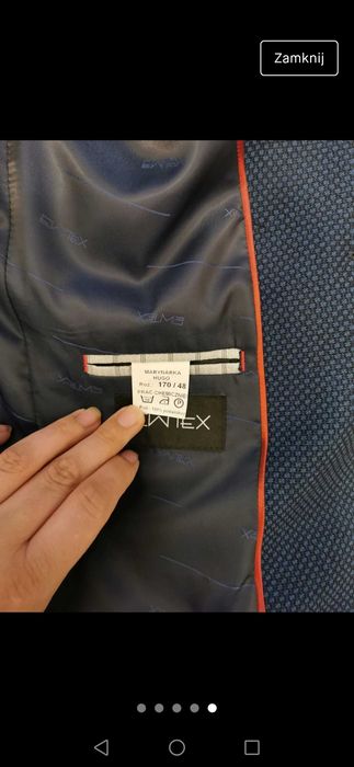 Śliczna Marynarka męska Ewtex na jeden guzik