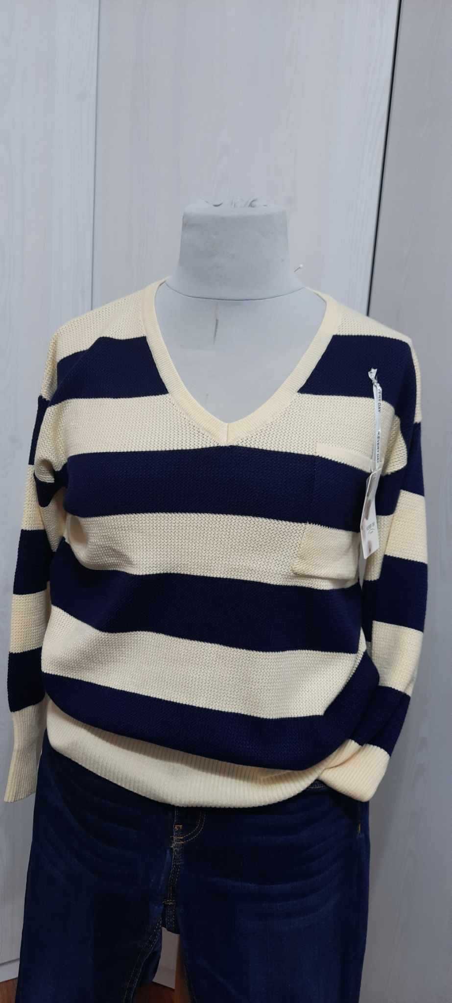 Nowy sweter, sweterek w paski S/M/L