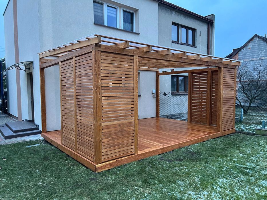 Pergola drewniana ogrodowa zadaszenie tarasu taras 6x3