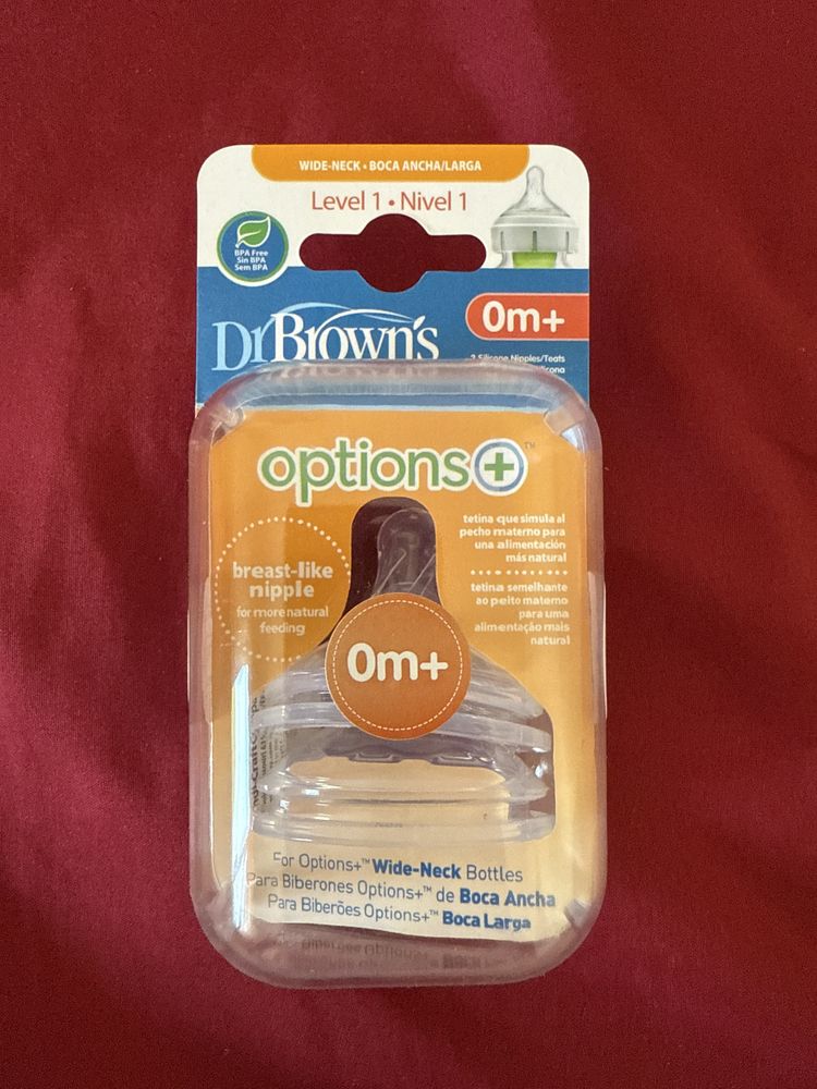 Dr Brown’s 2 Tetinas Boca Larga 0m+ Nível 1