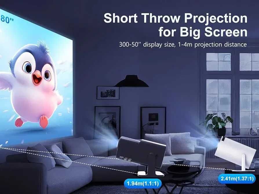 HY300 Mini projetor Smart Android11 , Auto Keystone, 200ANSI WiFi 6,BT