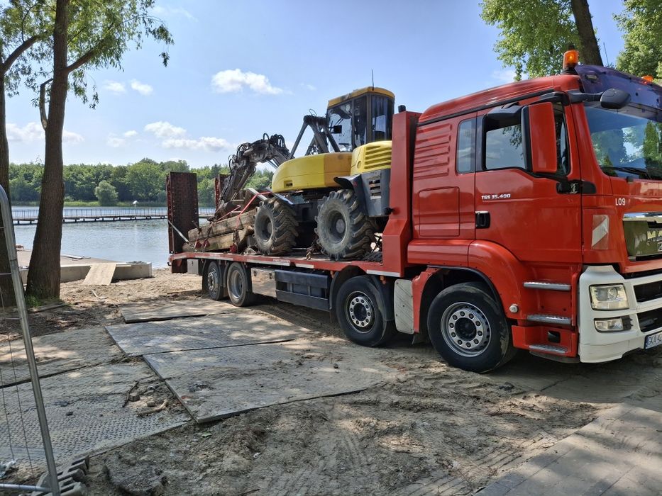 Laweta transport pomoc drogowa 20ton budowlane koparki wózki bus