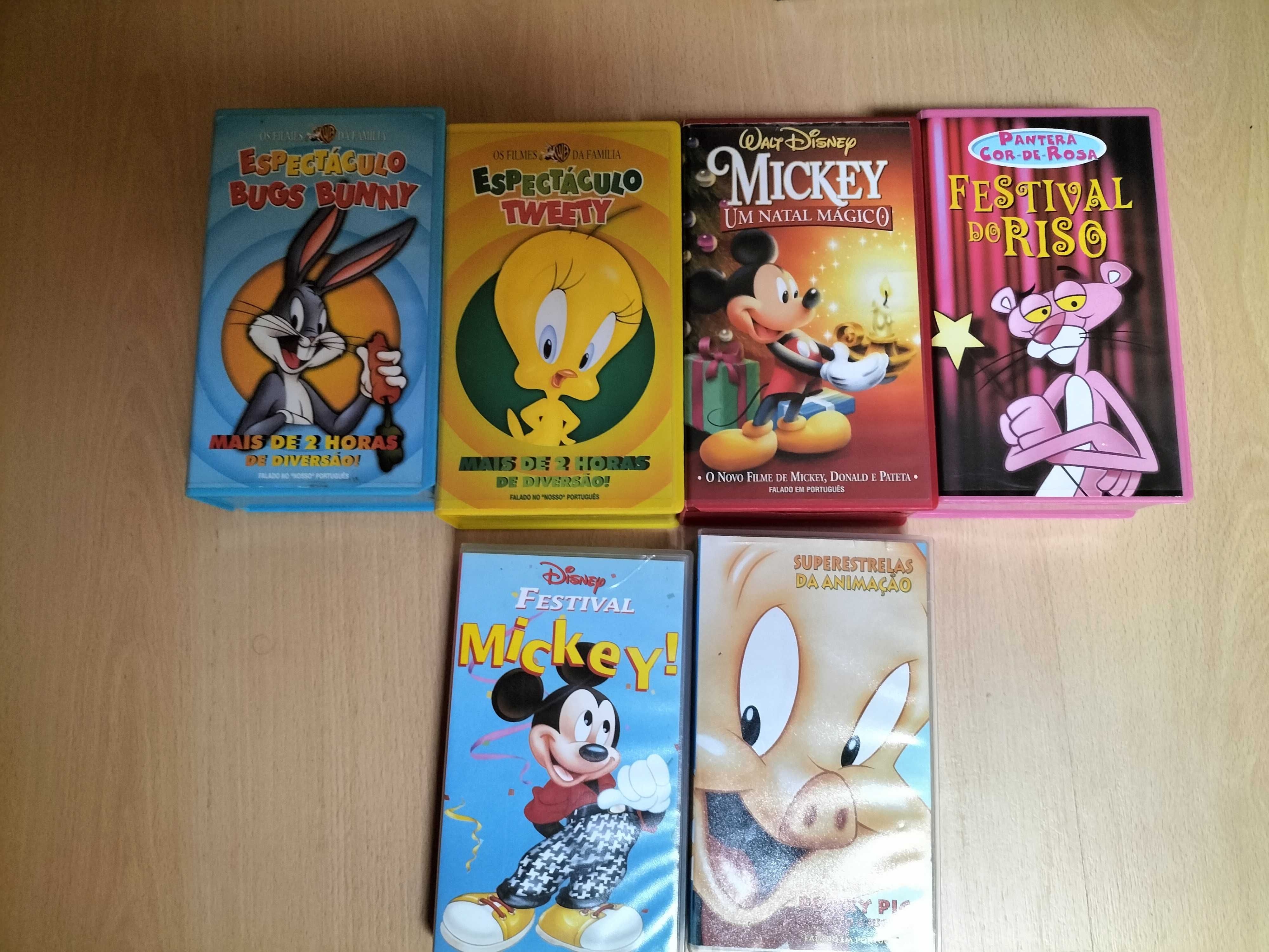 Lote VHS - Looney Tunes, Disney e Hanna Barbera