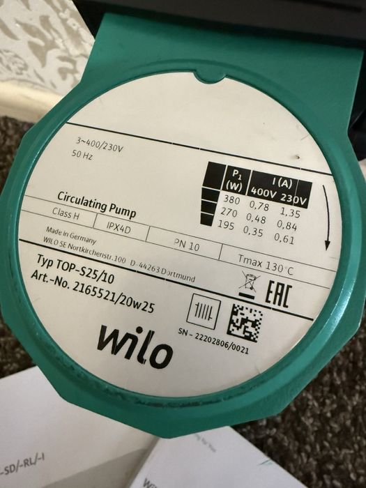 Циркуляційний насос Wilo TOP-S 25/10