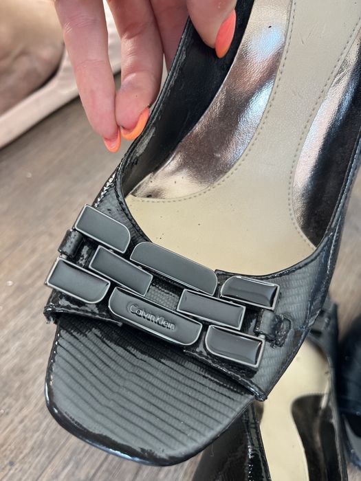 Zestaw Calvin Klein I Guess szpilki sandałki na obcasie r 37 czarne