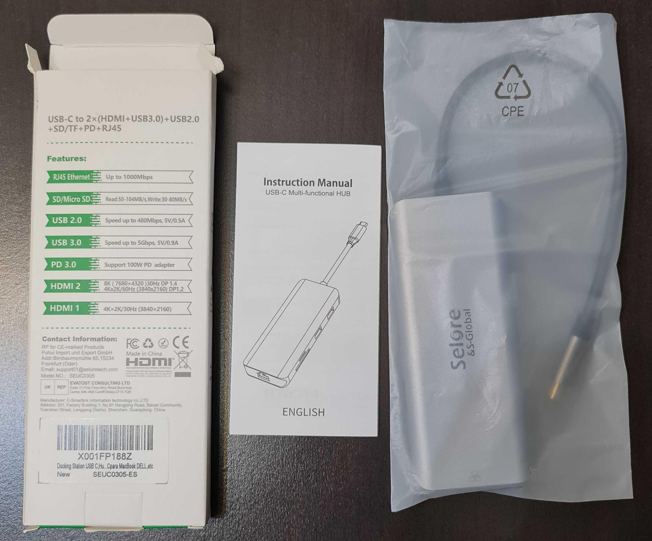 Hub Adaptador usb-c 9 em 1 da Selore & S-Global
