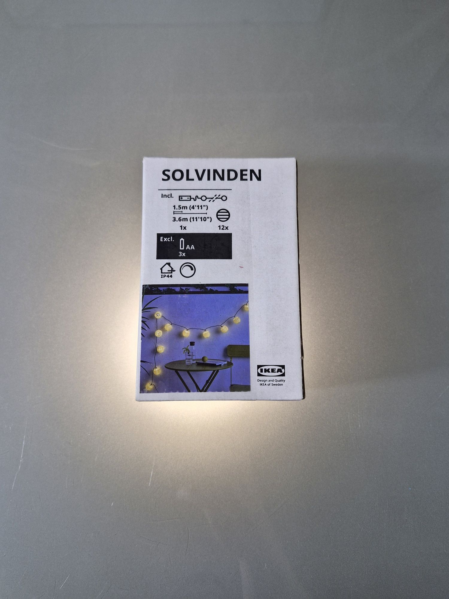 IKEA Solvinden Łańcuch Świetlny LED 12 Żarówek na Baterie Żółty