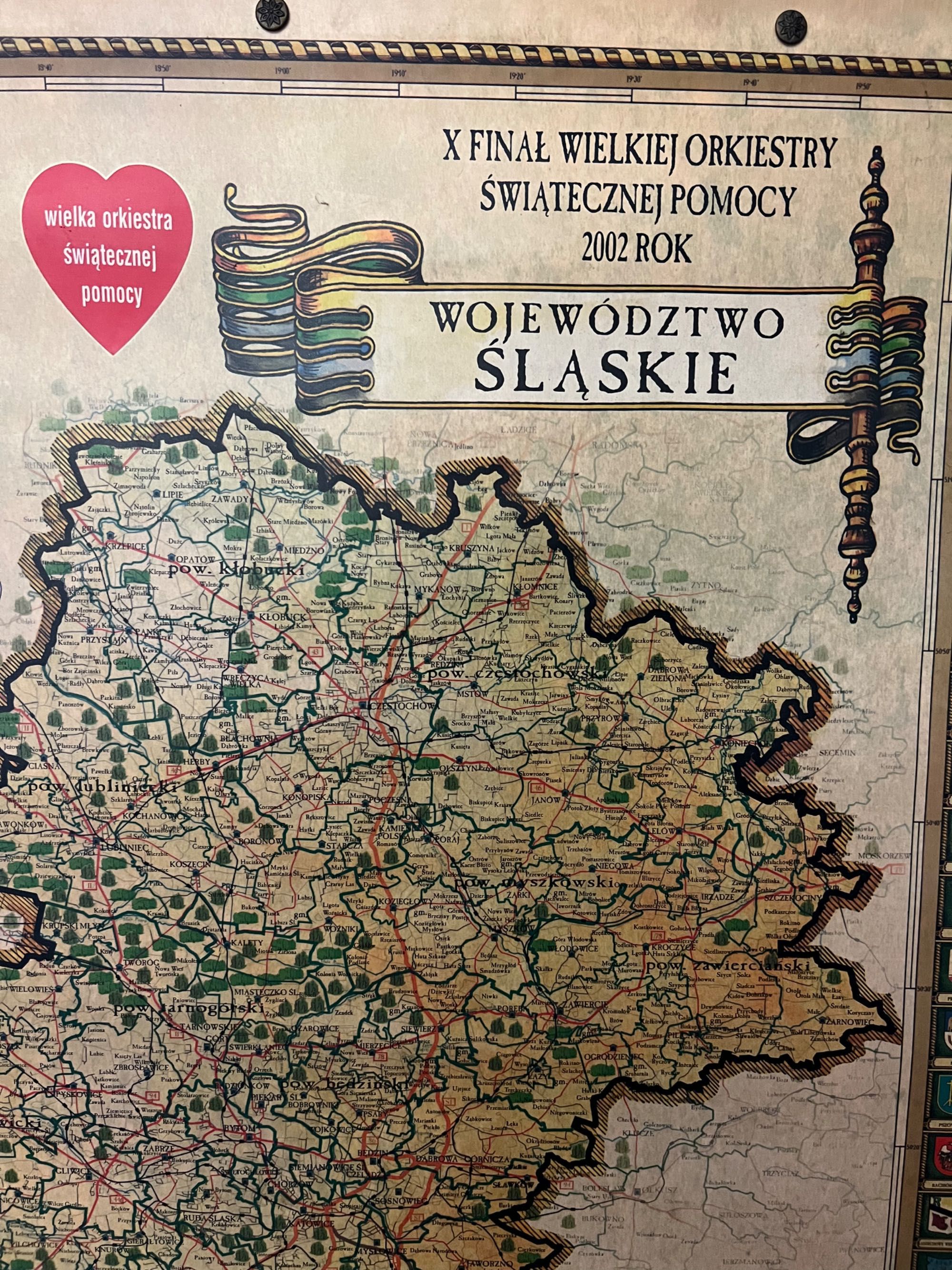 Mapa śląska stara z WOŚP